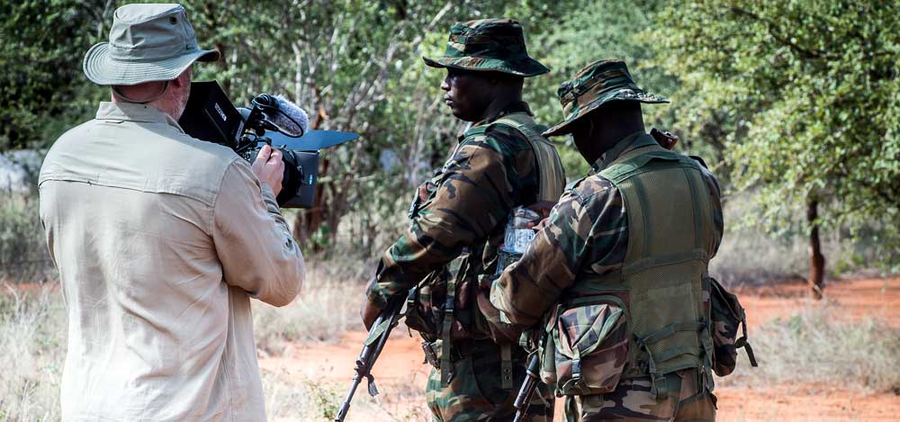 Filming e-learning content, pre-patrol inspection of medical supplies | © Ranger Campus | Photo by Cees Baardman 2017